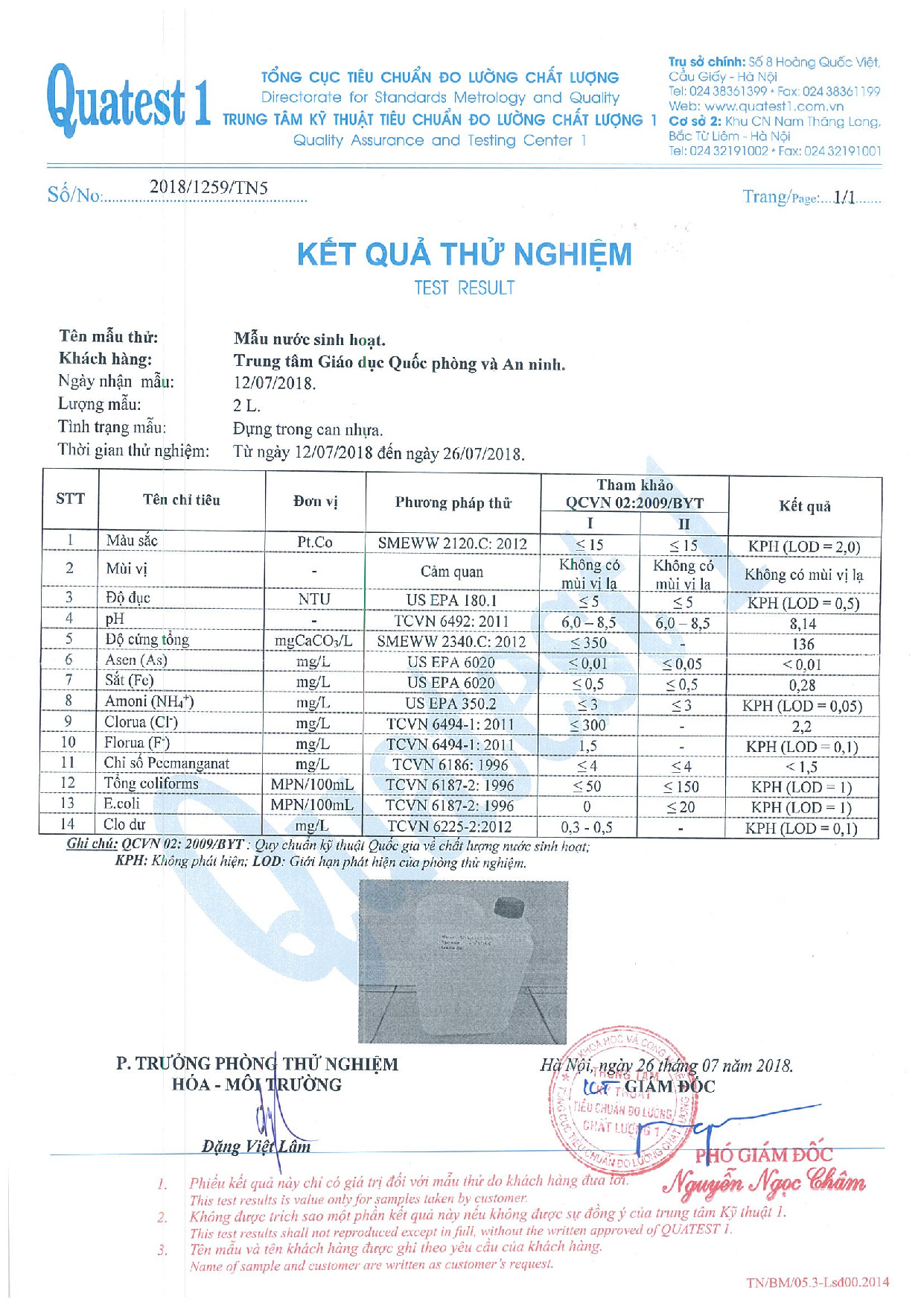 Description: C:\Users\admin\Desktop\Kết quả thử nghiệm mẫu nước sinh hoạt.jpg